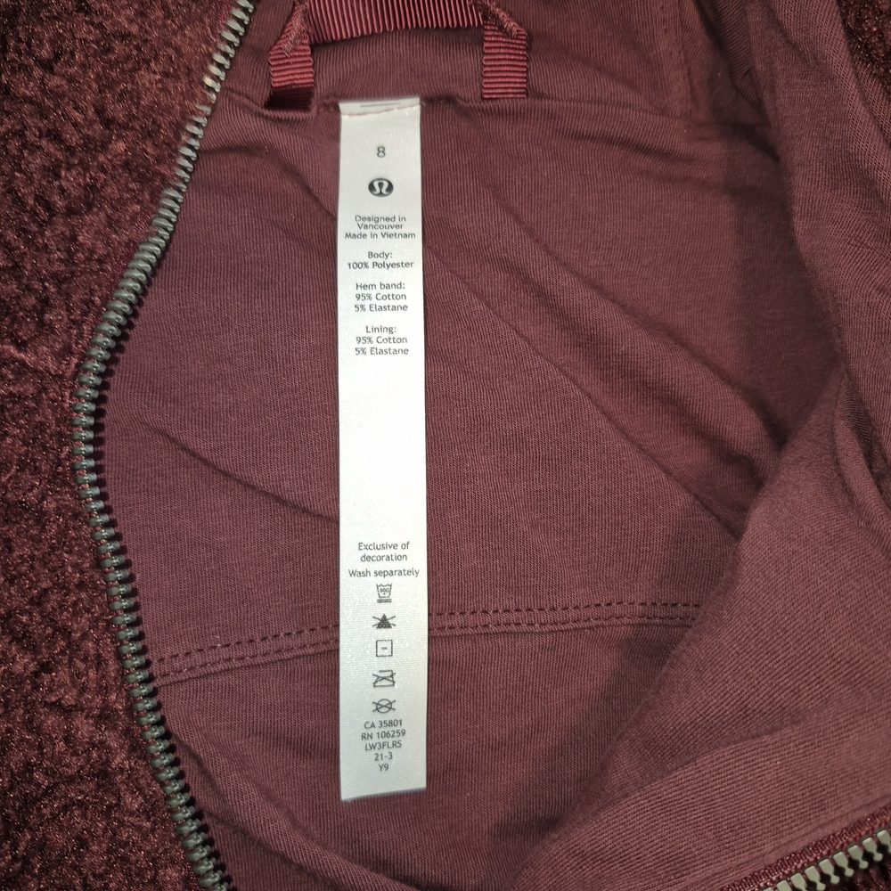 Lululemon Textured Fleece 1/2 Zip Red Merlot - Picture 5 of 7